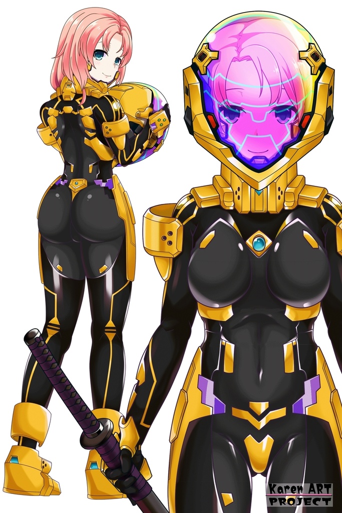 亜美ちゃん+衛士強化装備(篁唯依カラー)【トータル・イクリプス】 正面アングル Ami is wearing Yui Takamura Guard Reinforcement Equipment【TOTAL ECLIPSE】Front Angle