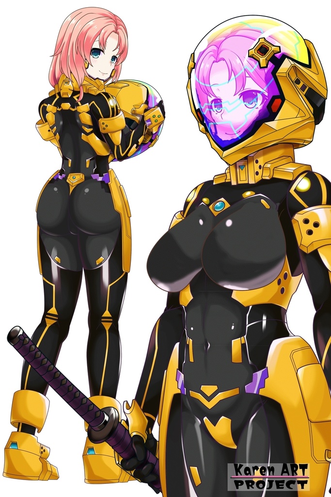 亜美ちゃん+衛士強化装備(篁唯依カラー)【トータル・イクリプス】 斜め前アングル Ami is wearing Yui Takamura Guard Reinforcement Equipment【TOTAL ECLIPSE】Diagonal front angle