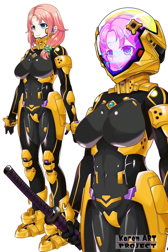 亜美ちゃん+衛士強化装備(篁唯依カラー)【トータル・イクリプス】 斜め前アングル Ami is wearing Yui Takamura Guard Reinforcement Equipment【TOTAL ECLIPSE】Diagonal front angle