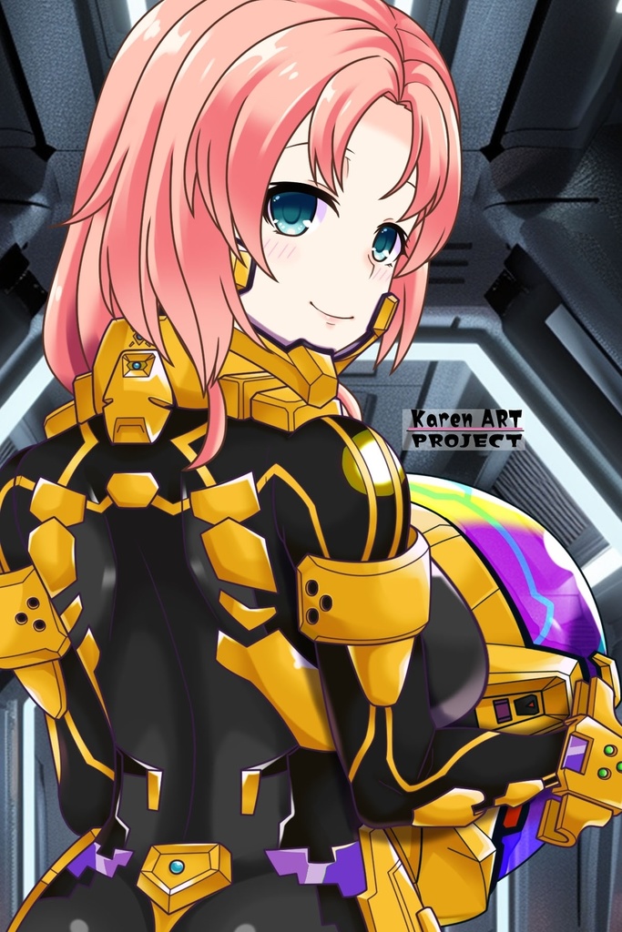 亜美ちゃん+衛士強化装備(篁唯依カラー)【トータル・イクリプス】 背面アングル Ami is wearing Yui Takamura Guard Reinforcement Equipment【TOTAL ECLIPSE】Back Angle