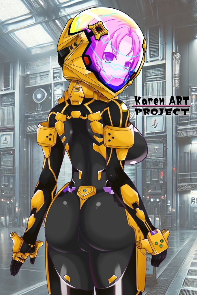 亜美ちゃん+衛士強化装備(篁唯依カラー)【トータル・イクリプス】 背面アングル Ami is wearing Yui Takamura Guard Reinforcement Equipment【TOTAL ECLIPSE】Back Angle