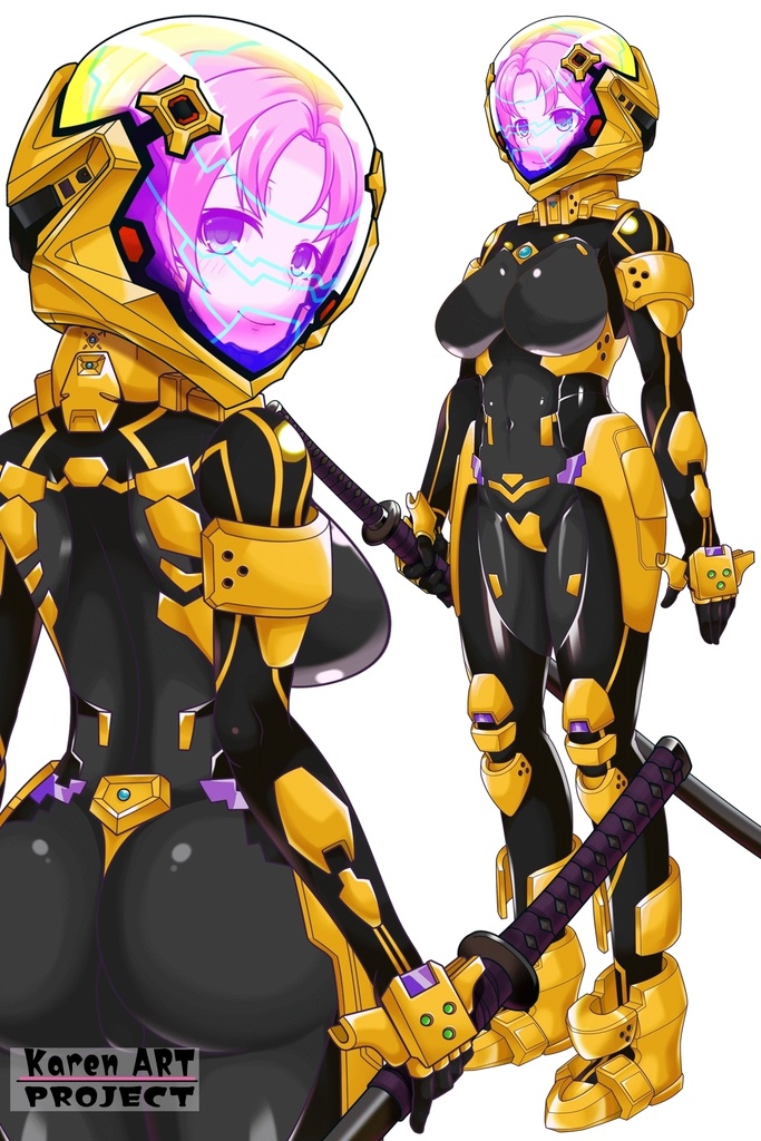 亜美ちゃん+衛士強化装備(篁唯依カラー)【トータル・イクリプス】 背面アングル Ami is wearing Yui Takamura Guard Reinforcement Equipment【TOTAL ECLIPSE】Back Angle