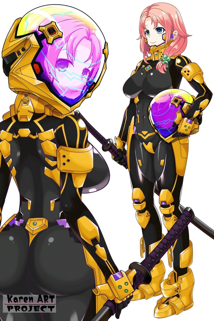 亜美ちゃん+衛士強化装備(篁唯依カラー)【トータル・イクリプス】 背面アングル Ami is wearing Yui Takamura Guard Reinforcement Equipment【TOTAL ECLIPSE】Back Angle