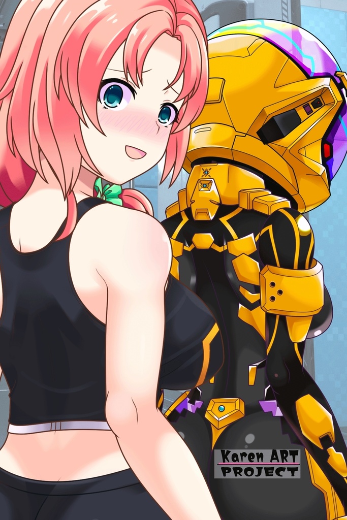 亜美ちゃん+衛士強化装備(篁唯依カラー)【トータル・イクリプス】 背面アングル Ami is wearing Yui Takamura Guard Reinforcement Equipment【TOTAL ECLIPSE】Back Angle