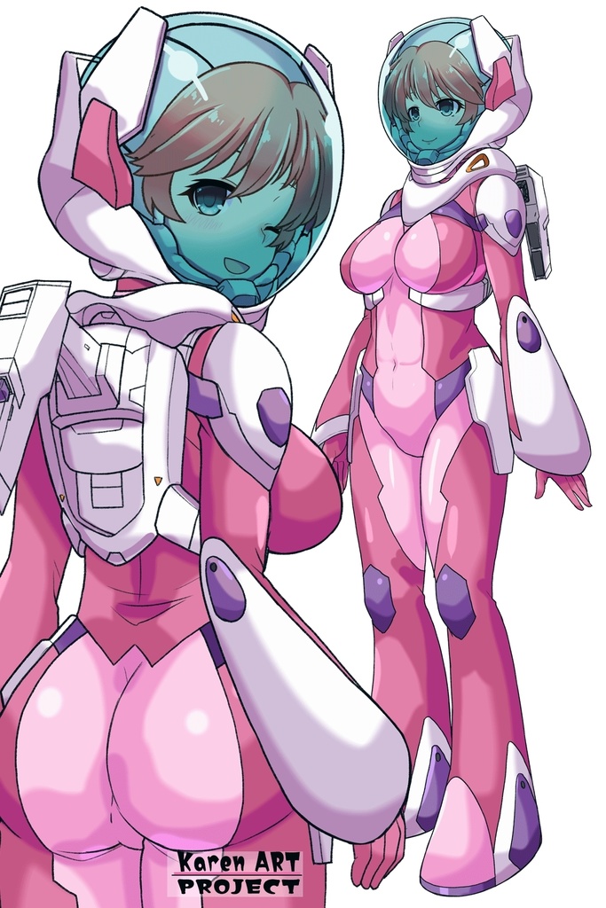 亜美ちゃん+ ネーナ・トリニティのノーマルスーツ【機動戦士ガンダム00】 背面アングル Ami + Nena Trinity's Normal Suit [Mobile Suit Gundam 00】Back Angle