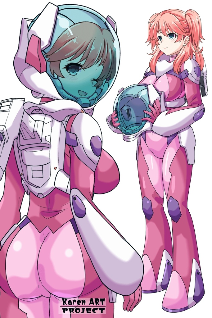 亜美ちゃん+ ネーナ・トリニティのノーマルスーツ【機動戦士ガンダム00】 背面アングル Ami + Nena Trinity's Normal Suit [Mobile Suit Gundam 00】Back Angle