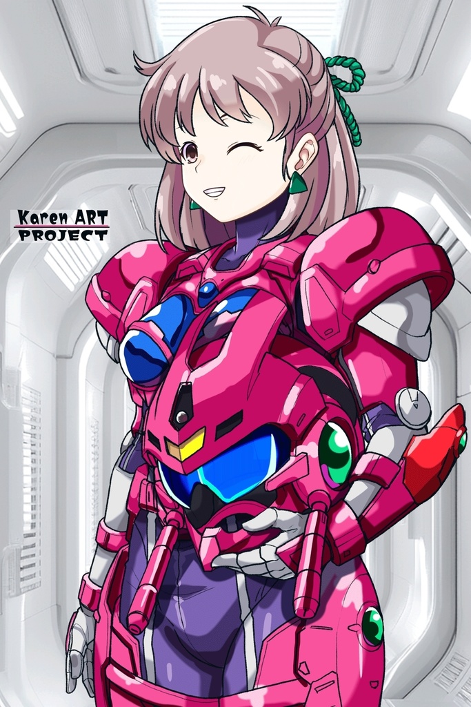 カレンちゃん+アニス・ファームの装備【超音戦士ボーグマン01】 斜め前アングル Karen is wearing Anice Farm's Powered Suit 【Sonic Soldier Borgman01】Diagonal front angle