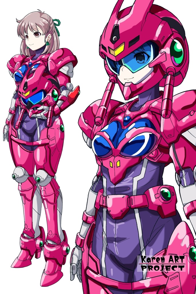 カレンちゃん+アニス・ファームの装備【超音戦士ボーグマン01】 斜め前アングル Karen is wearing Anice Farm's Powered Suit 【Sonic Soldier Borgman01】Diagonal front angle
