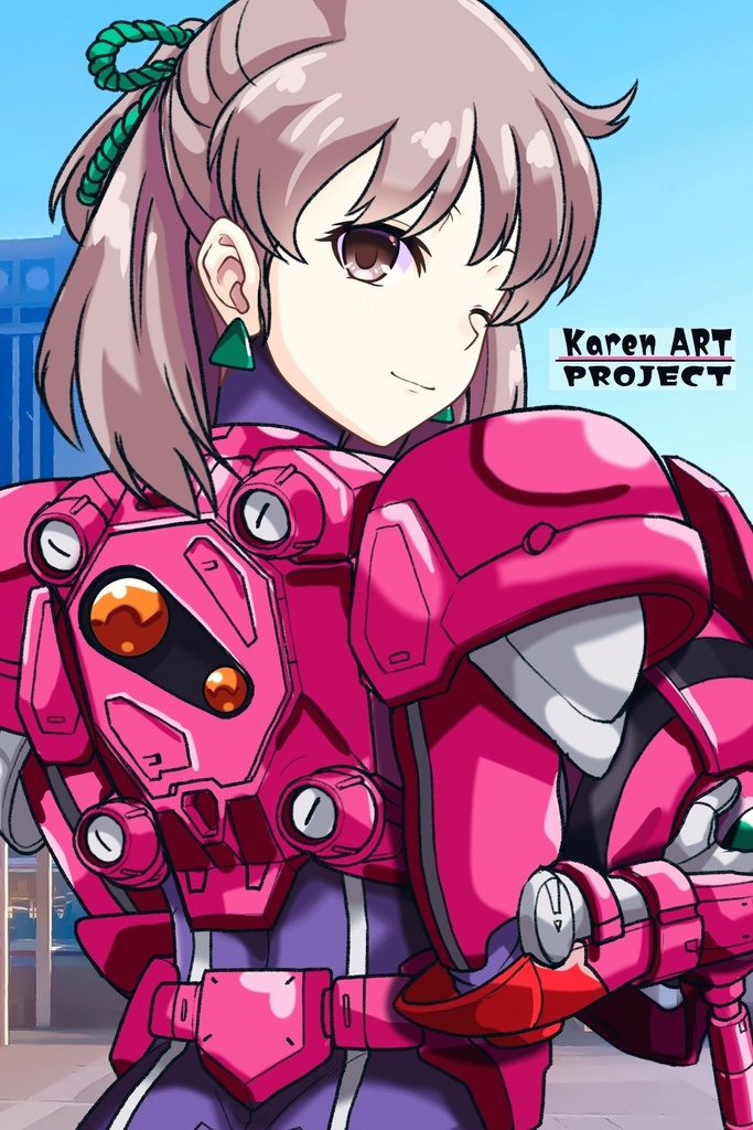 カレンちゃん+アニス・ファームの装備【超音戦士ボーグマン02】 背面アングル Karen is wearing Anice Farm's Powered Suit 【Sonic Soldier Borgman02】Back Angle