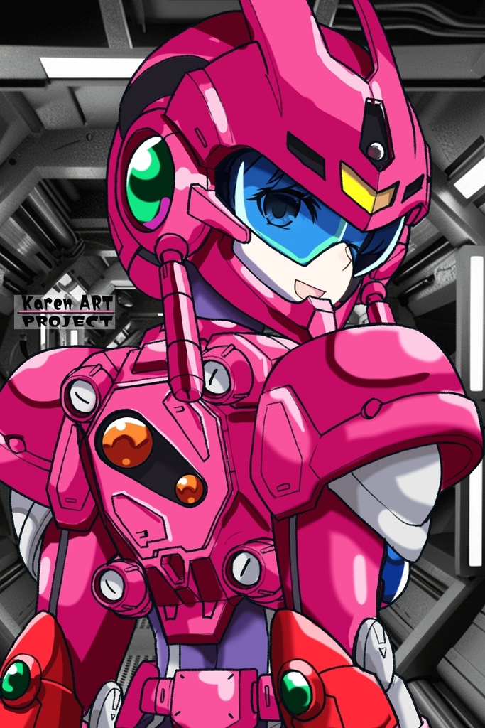 カレンちゃん+アニス・ファームの装備【超音戦士ボーグマン02】 背面アングル Karen is wearing Anice Farm's Powered Suit 【Sonic Soldier Borgman02】Back Angle