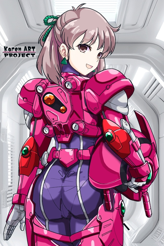 カレンちゃん+アニス・ファームの装備【超音戦士ボーグマン02】 背面アングル Karen is wearing Anice Farm's Powered Suit 【Sonic Soldier Borgman02】Back Angle