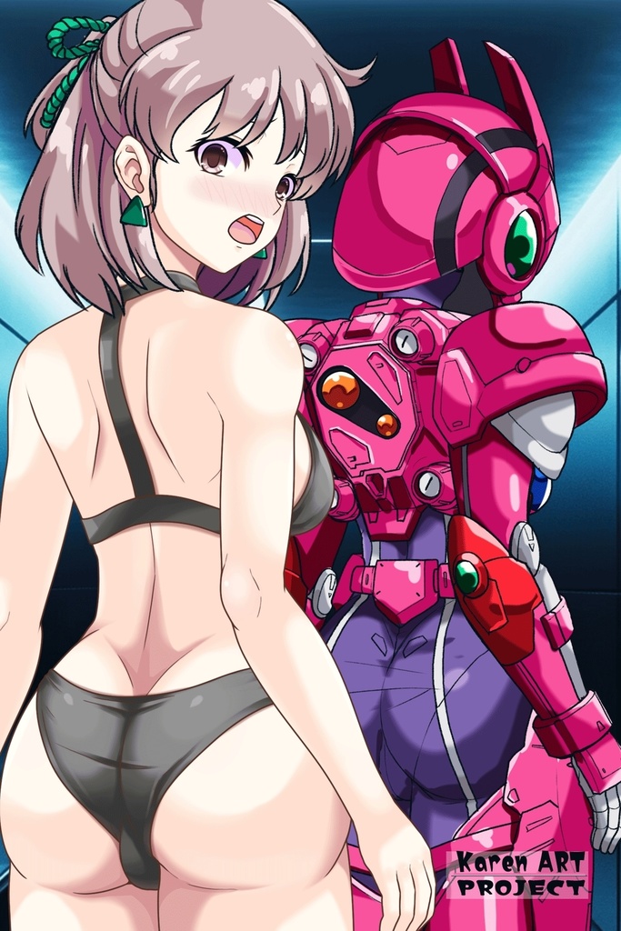 カレンちゃん+アニス・ファームの装備【超音戦士ボーグマン02】 背面アングル Karen is wearing Anice Farm's Powered Suit 【Sonic Soldier Borgman02】Back Angle