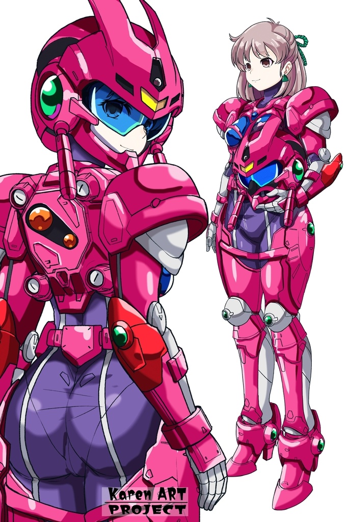 カレンちゃん+アニス・ファームの装備【超音戦士ボーグマン02】 背面アングル Karen is wearing Anice Farm's Powered Suit 【Sonic Soldier Borgman02】Back Angle