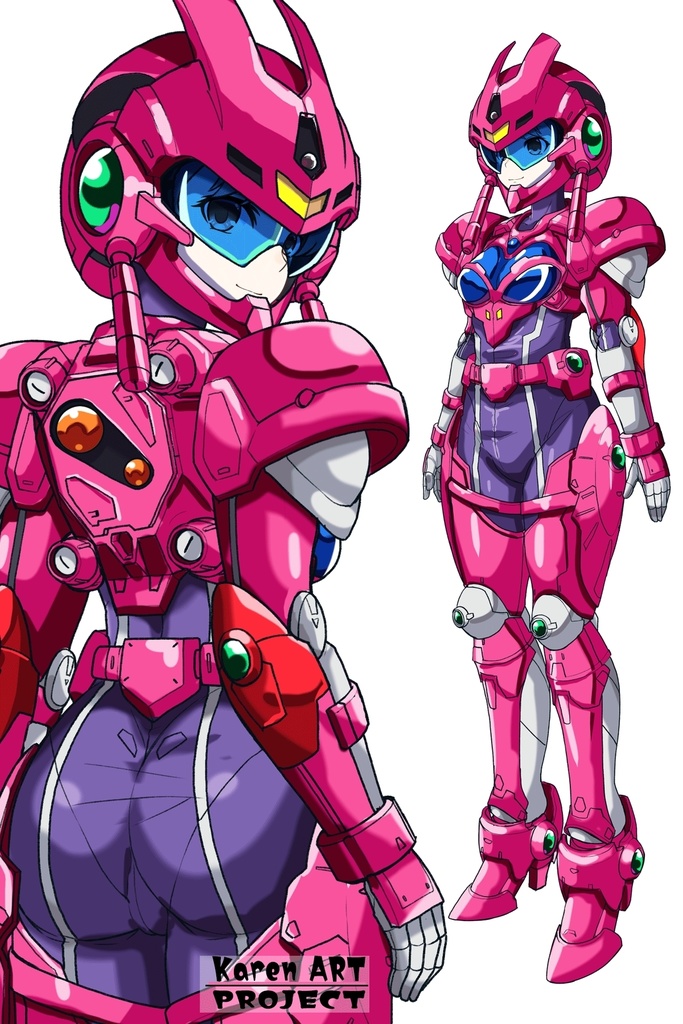 カレンちゃん+アニス・ファームの装備【超音戦士ボーグマン02】 背面アングル Karen is wearing Anice Farm's Powered Suit 【Sonic Soldier Borgman02】Back Angle