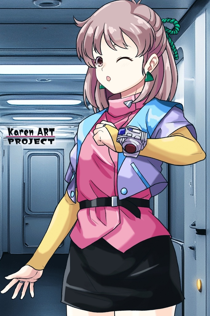 カレンちゃん+アニス・ファームの衣装【超音戦士ボーグマン03】斜め前・背面アングル Karen is wearing Anice Farm's Costume 【Sonic Soldier Borgman03】Diagonal front angle & Back Angle