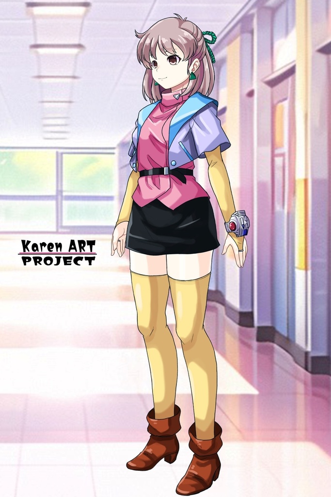 カレンちゃん+アニス・ファームの衣装【超音戦士ボーグマン03】斜め前・背面アングル Karen is wearing Anice Farm's Costume 【Sonic Soldier Borgman03】Diagonal front angle & Back Angle