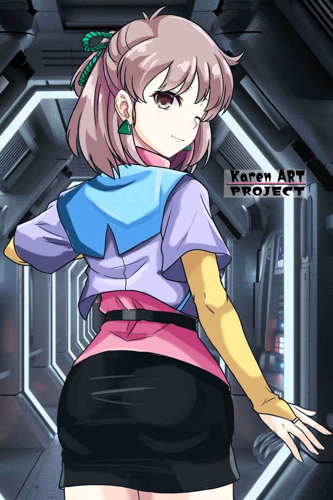 カレンちゃん+アニス・ファームの衣装【超音戦士ボーグマン03】斜め前・背面アングル Karen is wearing Anice Farm's Costume 【Sonic Soldier Borgman03】Diagonal front angle & Back Angle