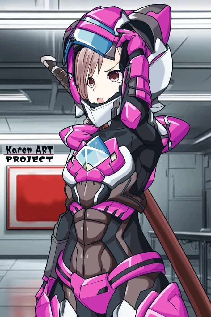 カレンちゃん+黒澤ダイヤの装備(スカーレット・デルタ01)【幻日のヨハネ】 斜め前アングル Karen is wearing Daiya Kurosawa's Powered Suit (Scarlet Delta01)【SUNSHINE in the MIRROR】Diagonal front angle