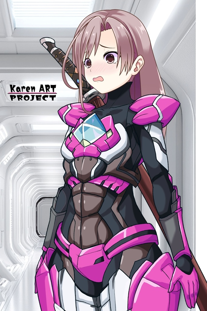 カレンちゃん+黒澤ダイヤの装備(スカーレット・デルタ01)【幻日のヨハネ】 斜め前アングル Karen is wearing Daiya Kurosawa's Powered Suit (Scarlet Delta01)【SUNSHINE in the MIRROR】Diagonal front angle