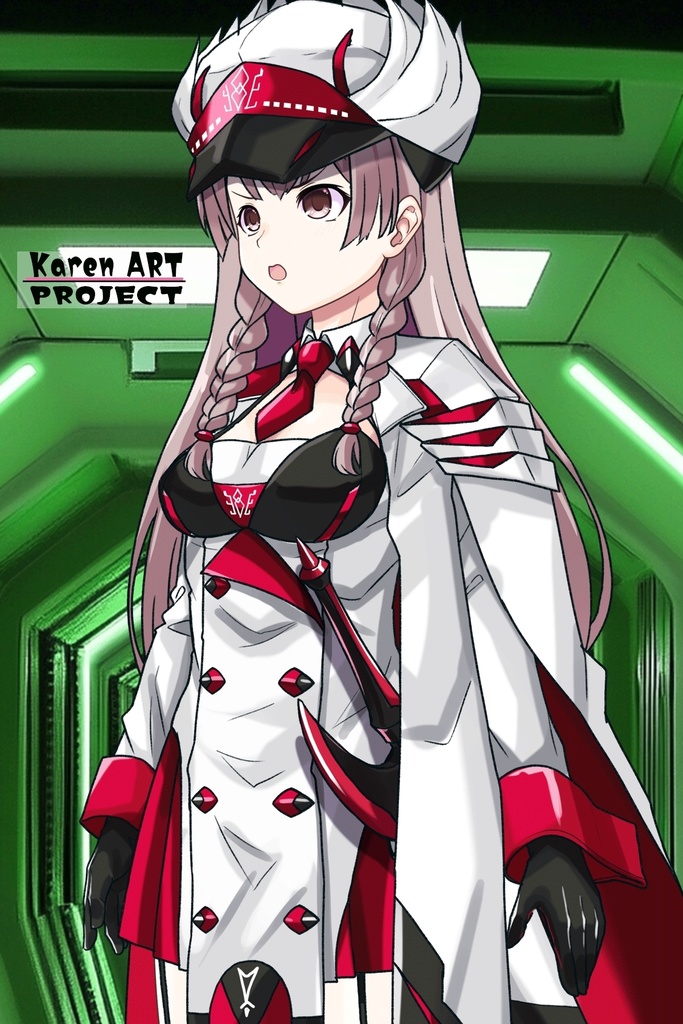 カレンちゃん+セレナの制服【目覚めたら最強装備と宇宙船持ち01】 斜め前アングル Karen is wearing Serena Holz's Costume【Reborn as a Space Mercenary01】Diagonal front angle