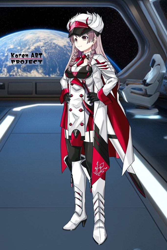 カレンちゃん+セレナの制服【目覚めたら最強装備と宇宙船持ち01】 斜め前アングル Karen is wearing Serena Holz's Costume【Reborn as a Space Mercenary01】Diagonal front angle