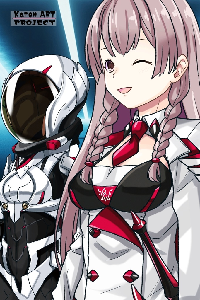 カレンちゃん+セレナの制服【目覚めたら最強装備と宇宙船持ち01】 斜め前アングル Karen is wearing Serena Holz's Costume【Reborn as a Space Mercenary01】Diagonal front angle