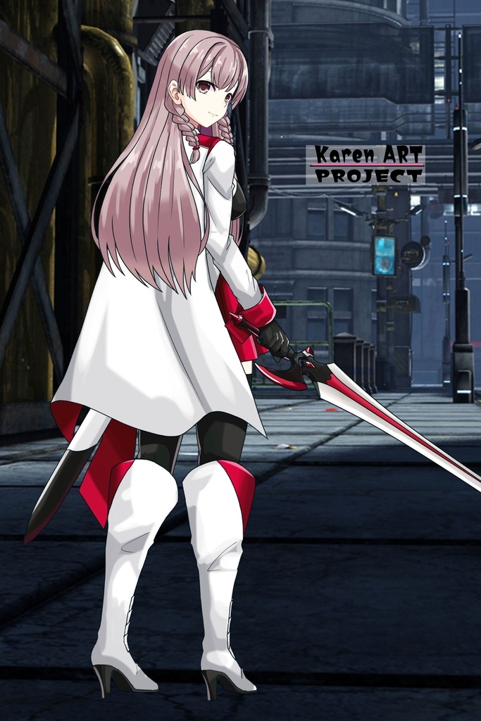 カレンちゃん+セレナの制服【目覚めたら最強装備と宇宙船持ち02】 背面アングル Karen is wearing Serena Holz's Costume【Reborn as a Space Mercenary02】Back Angle