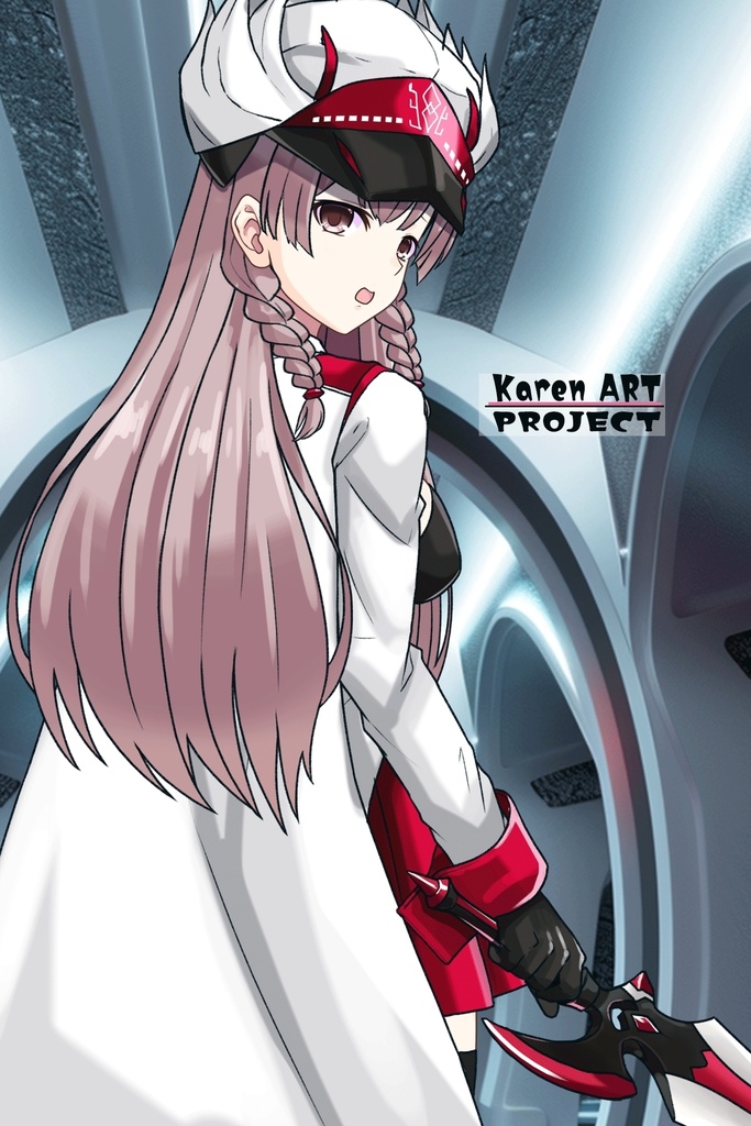 カレンちゃん+セレナの制服【目覚めたら最強装備と宇宙船持ち02】 背面アングル Karen is wearing Serena Holz's Costume【Reborn as a Space Mercenary02】Back Angle