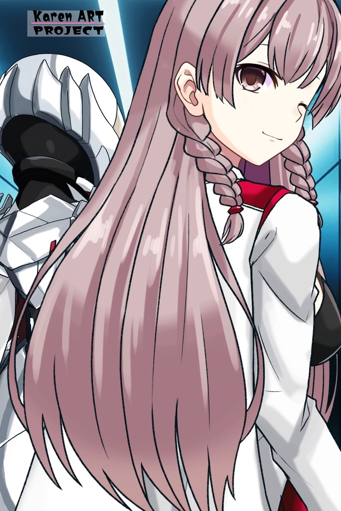 カレンちゃん+セレナの制服【目覚めたら最強装備と宇宙船持ち02】 背面アングル Karen is wearing Serena Holz's Costume【Reborn as a Space Mercenary02】Back Angle