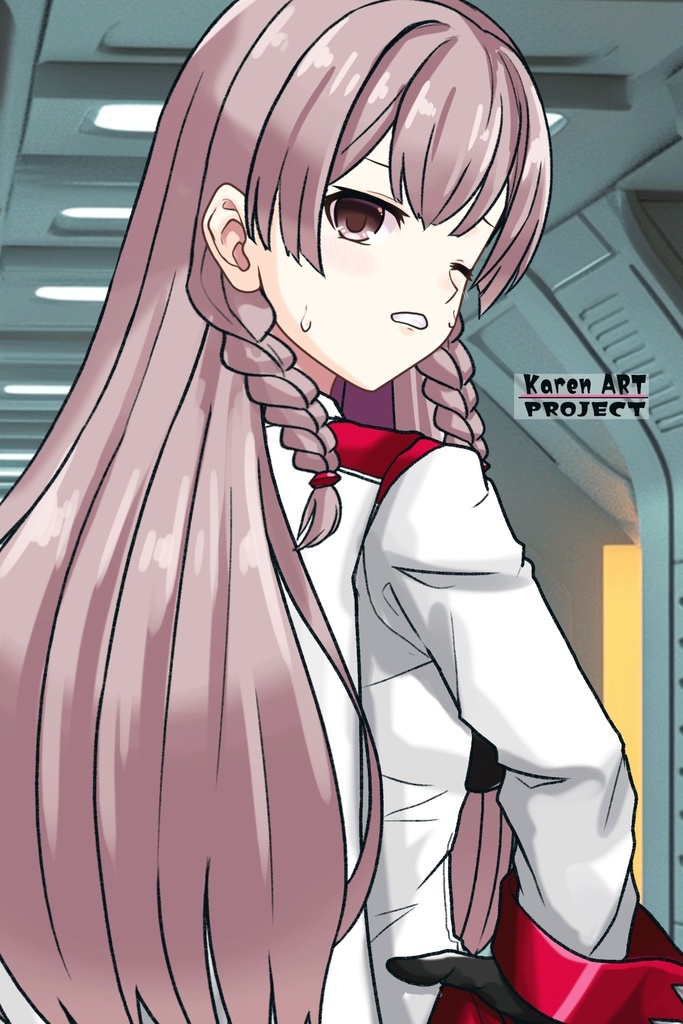 カレンちゃん+セレナの制服【目覚めたら最強装備と宇宙船持ち02】 背面アングル Karen is wearing Serena Holz's Costume【Reborn as a Space Mercenary02】Back Angle