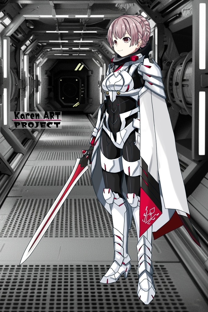 カレンちゃん+セレナのパワーアーマー【目覚めたら最強装備と宇宙船持ち03】 斜め前アングル Karen is wearing Serena Holz's Power Armar【Reborn as a Space Mercenary03】Diagonal front angle