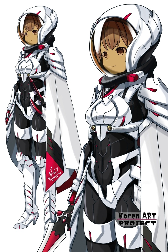 カレンちゃん+セレナのパワーアーマー【目覚めたら最強装備と宇宙船持ち03】 斜め前アングル Karen is wearing Serena Holz's Power Armar【Reborn as a Space Mercenary03】Diagonal front angle