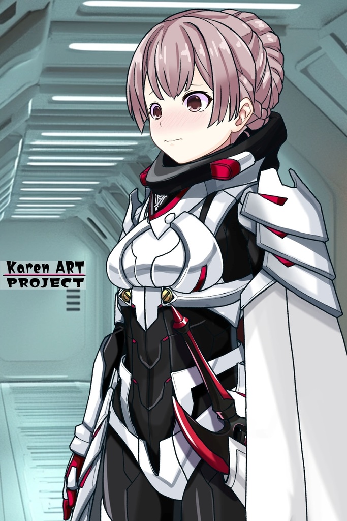 カレンちゃん+セレナのパワーアーマー【目覚めたら最強装備と宇宙船持ち03】 斜め前アングル Karen is wearing Serena Holz's Power Armar【Reborn as a Space Mercenary03】Diagonal front angle