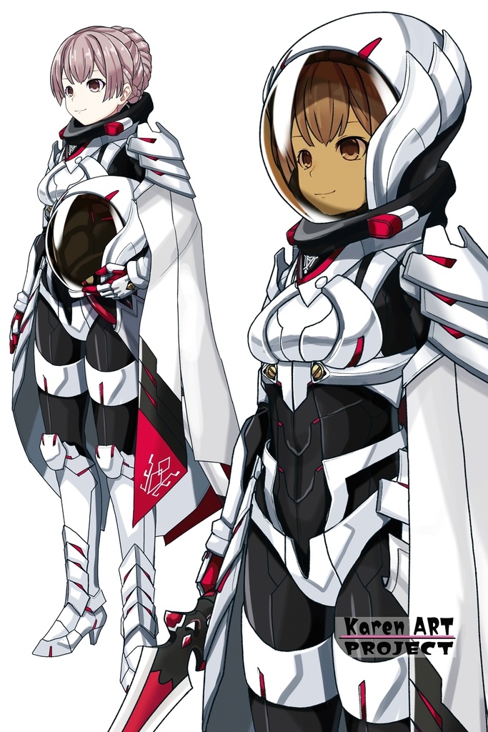 カレンちゃん+セレナのパワーアーマー【目覚めたら最強装備と宇宙船持ち03】 斜め前アングル Karen is wearing Serena Holz's Power Armar【Reborn as a Space Mercenary03】Diagonal front angle