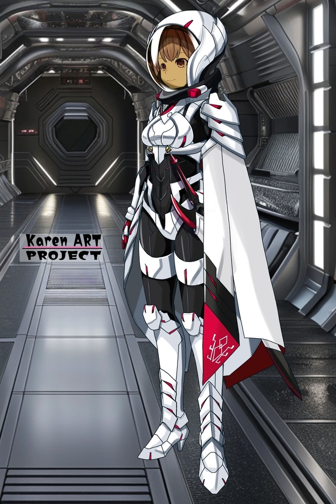 カレンちゃん+セレナのパワーアーマー【目覚めたら最強装備と宇宙船持ち03】 斜め前アングル Karen is wearing Serena Holz's Power Armar【Reborn as a Space Mercenary03】Diagonal front angle