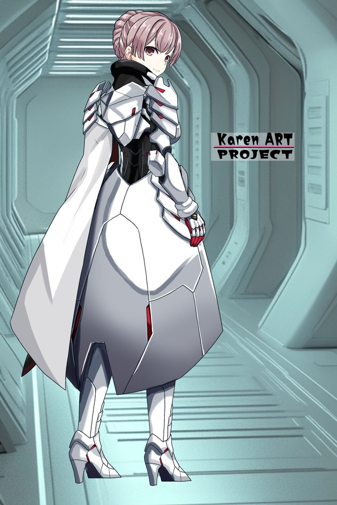 カレンちゃん+セレナのパワーアーマー【目覚めたら最強装備と宇宙船持ち04】 背面アングル Karen is wearing Serena Holz's Power Armar【Reborn as a Space Mercenary04】Back Angle