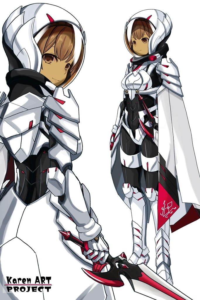 カレンちゃん+セレナのパワーアーマー【目覚めたら最強装備と宇宙船持ち04】 背面アングル Karen is wearing Serena Holz's Power Armar【Reborn as a Space Mercenary04】Back Angle