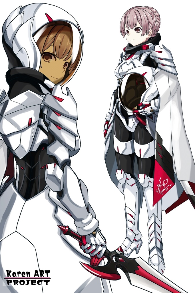 カレンちゃん+セレナのパワーアーマー【目覚めたら最強装備と宇宙船持ち04】 背面アングル Karen is wearing Serena Holz's Power Armar【Reborn as a Space Mercenary04】Back Angle