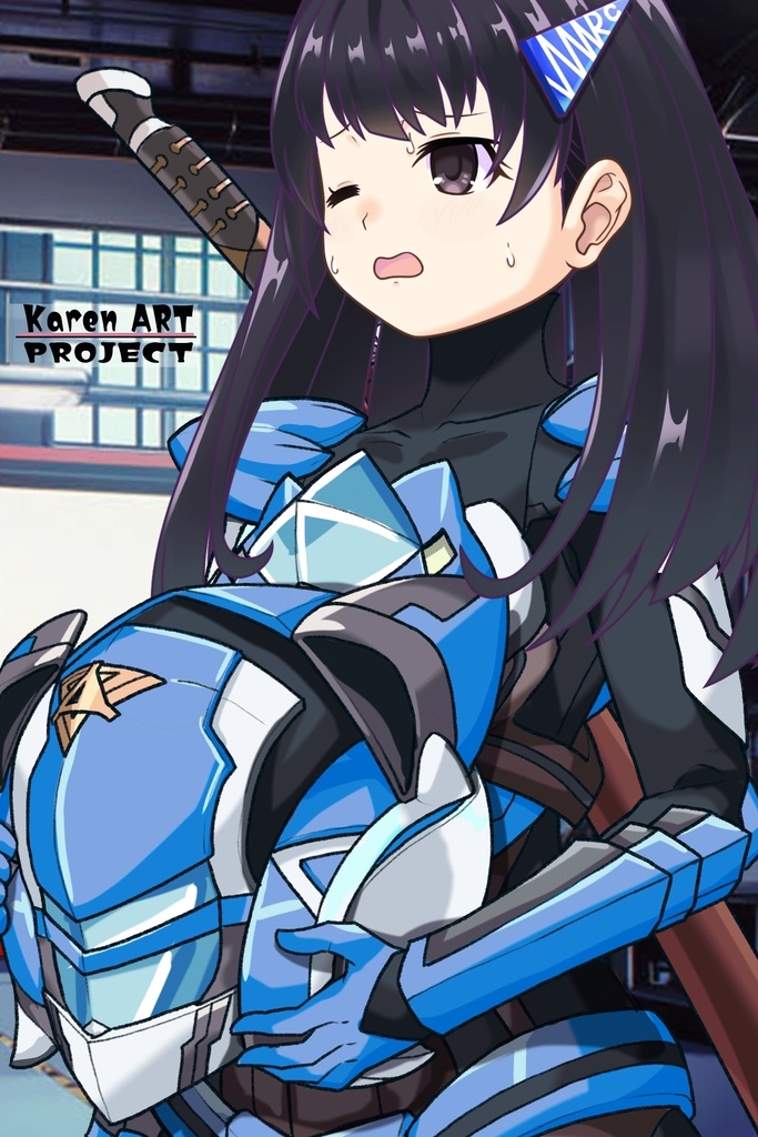 ゆりちゃん+黒澤ダイヤの装備-青(スカーレット・デルタ01)【幻日のヨハネ】 斜め前アングル Yuri is wearing Daiya Kurosawa's Powered Suit-Blue (Scarlet Delta01)【SUNSHINE in the MIRROR】Diagonal front angle