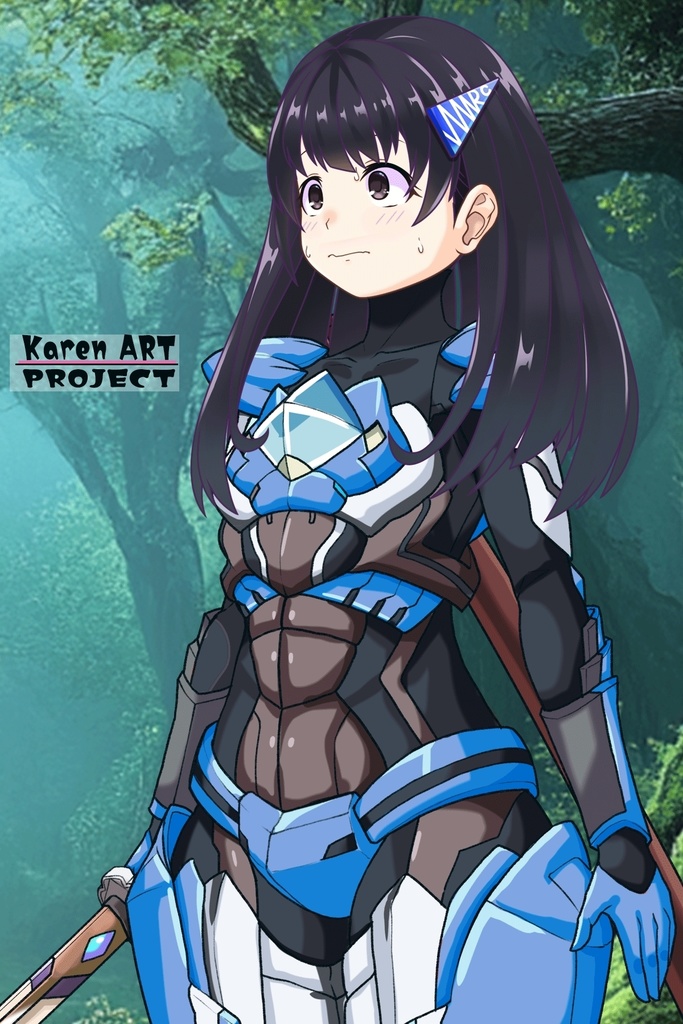 ゆりちゃん+黒澤ダイヤの装備-青(スカーレット・デルタ01)【幻日のヨハネ】 斜め前アングル Yuri is wearing Daiya Kurosawa's Powered Suit-Blue (Scarlet Delta01)【SUNSHINE in the MIRROR】Diagonal front angle