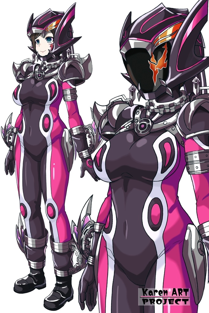 亜美ちゃん+サキュバスのバトルスーツ【特捜戦隊デカレンジャー01】 斜め前アングル Ami is wearing Succubus's battle Suit【Power Rangers Tokusou Sentai Dekaranger 01】Diagonal front angle