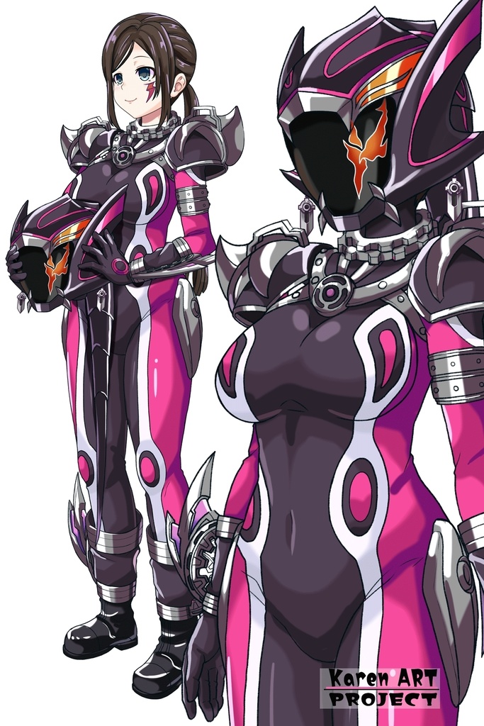 亜美ちゃん+サキュバスのバトルスーツ【特捜戦隊デカレンジャー01】 斜め前アングル Ami is wearing Succubus's battle Suit【Power Rangers Tokusou Sentai Dekaranger 01】Diagonal front angle