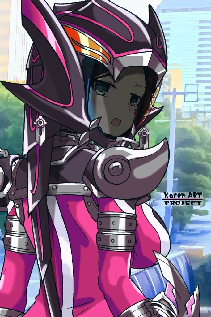 亜美ちゃん+サキュバスのバトルスーツ【特捜戦隊デカレンジャー02】 背面アングル Ami is wearing Succubus's battle Suit【Power Rangers Tokusou Sentai Dekaranger 02】Back Angle