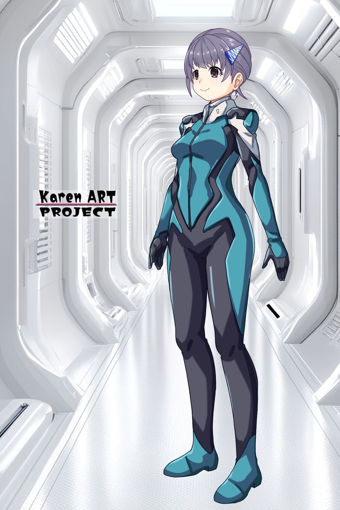 ゆりちゃん+白崎イリスのパイロットスーツ【Classroom☆Crisis 01】斜め前アングル Yuri is wearing Iris Shirasaki's Pilot Suit 【Classroom☆Crisis 01】 Diagonal front angle