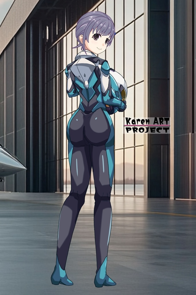 ゆりちゃん+白崎イリスのパイロットスーツ【Classroom☆Crisis 02】 背面アングル Yuri is wearing Iris Shirasaki's Pilot Suit 【Classroom☆Crisis 02】 Back Angle