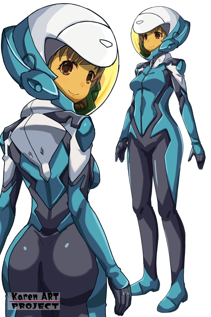 ゆりちゃん+白崎イリスのパイロットスーツ【Classroom☆Crisis 02】 背面アングル Yuri is wearing Iris Shirasaki's Pilot Suit 【Classroom☆Crisis 02】 Back Angle