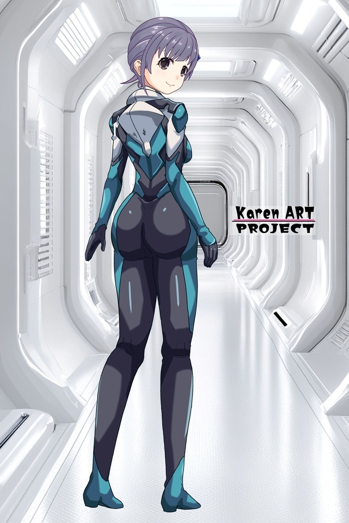 ゆりちゃん+白崎イリスのパイロットスーツ【Classroom☆Crisis 02】 背面アングル Yuri is wearing Iris Shirasaki's Pilot Suit 【Classroom☆Crisis 02】 Back Angle