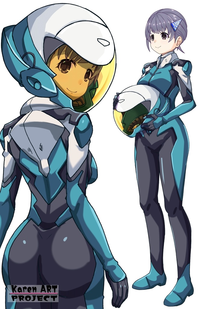 ゆりちゃん+白崎イリスのパイロットスーツ【Classroom☆Crisis 02】 背面アングル Yuri is wearing Iris Shirasaki's Pilot Suit 【Classroom☆Crisis 02】 Back Angle