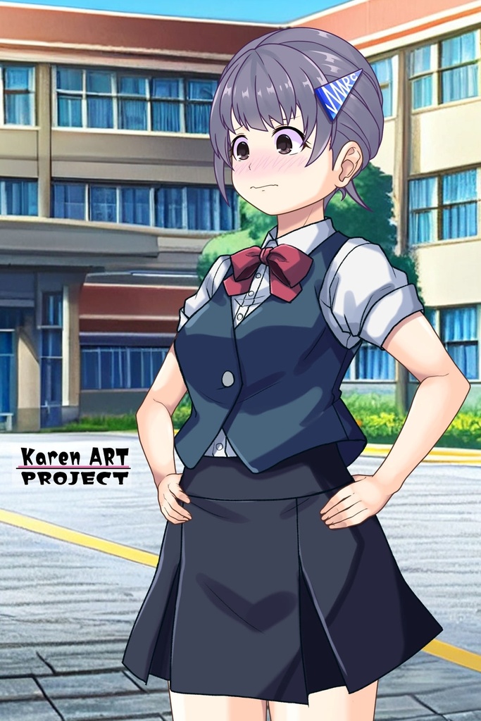 ゆりちゃん+白崎イリスの制服【Classroom☆Crisis 03】 斜め前・背面アングル Yuri is wearing Iris Shirasaki's School Uniform 【Classroom☆Crisis 03】 Diagonal front angle & Back Angle