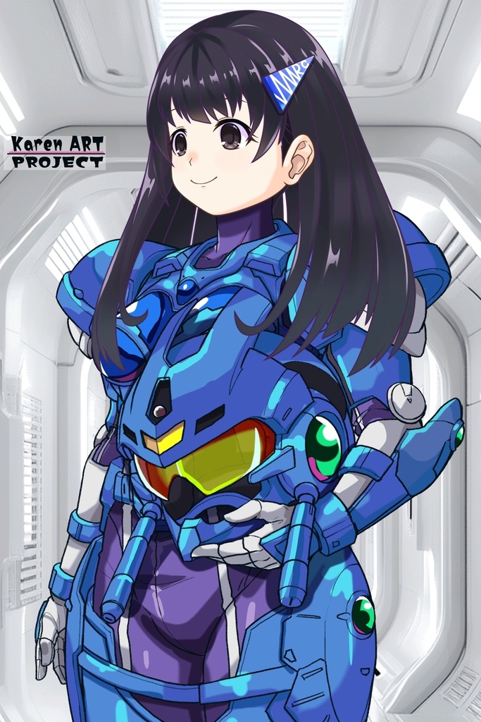 ゆりちゃん+アニス・ファームの装備 ゆりオリジナルカラー【超音戦士ボーグマン01】 斜め前アングル Yuri is wearing Anice Farm's Powered Suit Yuri Original Color【Sonic Soldier Borgman01】Diagonal front angle